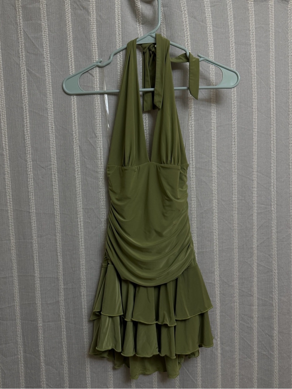 Windsor “Make It A Moment” Green Halter Ruffle Romper - XS